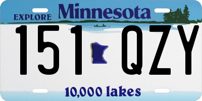 MN license plate 151QZY