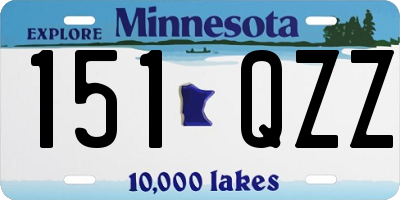 MN license plate 151QZZ