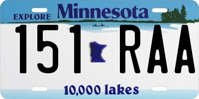 MN license plate 151RAA