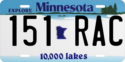MN license plate 151RAC