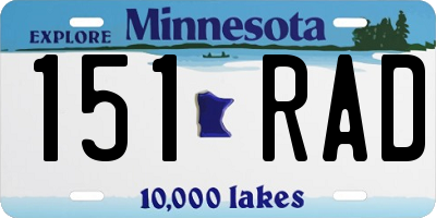 MN license plate 151RAD