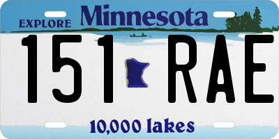 MN license plate 151RAE