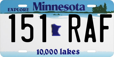 MN license plate 151RAF