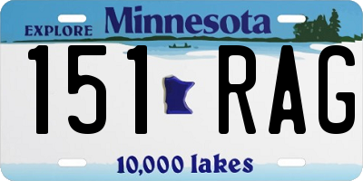 MN license plate 151RAG