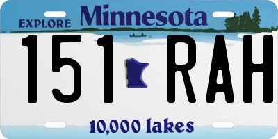 MN license plate 151RAH