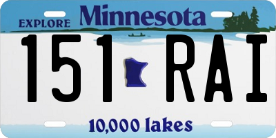 MN license plate 151RAI