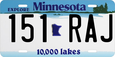MN license plate 151RAJ