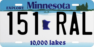 MN license plate 151RAL