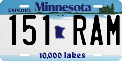 MN license plate 151RAM