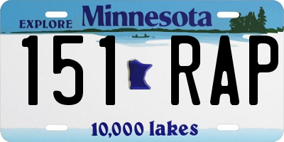 MN license plate 151RAP