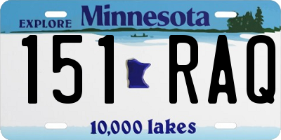 MN license plate 151RAQ