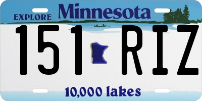 MN license plate 151RIZ