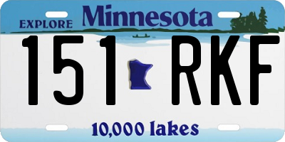 MN license plate 151RKF