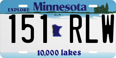 MN license plate 151RLW