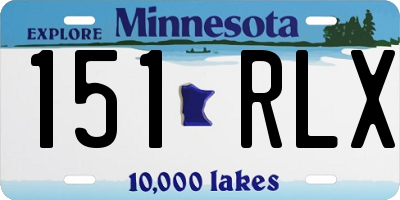 MN license plate 151RLX