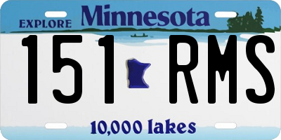 MN license plate 151RMS