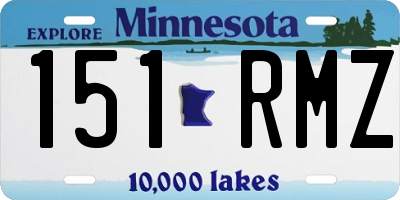MN license plate 151RMZ