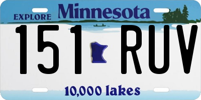 MN license plate 151RUV