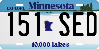 MN license plate 151SED