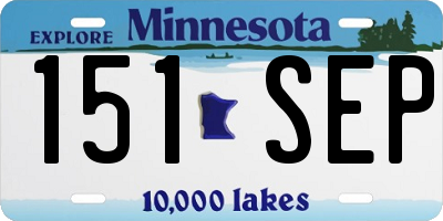 MN license plate 151SEP
