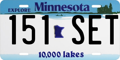 MN license plate 151SET