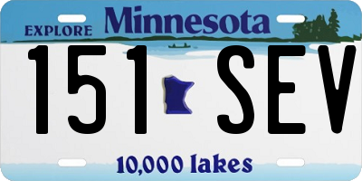 MN license plate 151SEV