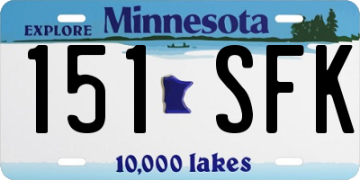MN license plate 151SFK