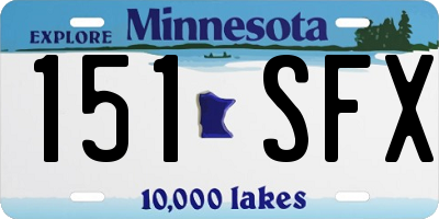 MN license plate 151SFX