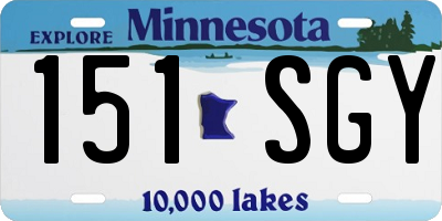 MN license plate 151SGY