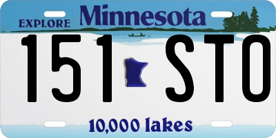MN license plate 151STO