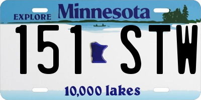 MN license plate 151STW