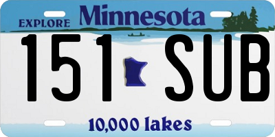 MN license plate 151SUB