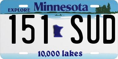 MN license plate 151SUD