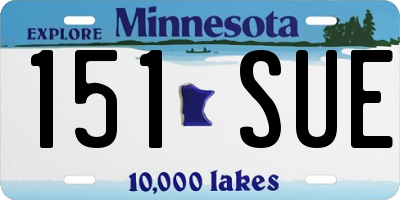 MN license plate 151SUE