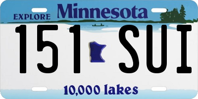MN license plate 151SUI