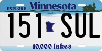 MN license plate 151SUL