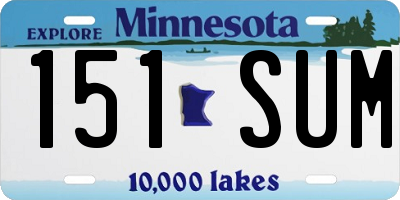 MN license plate 151SUM