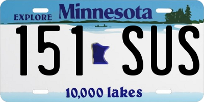MN license plate 151SUS