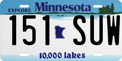 MN license plate 151SUW