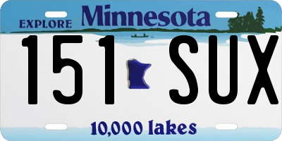 MN license plate 151SUX