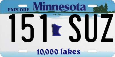 MN license plate 151SUZ