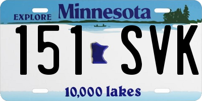 MN license plate 151SVK
