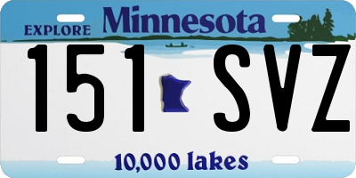 MN license plate 151SVZ