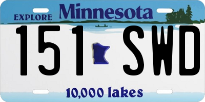 MN license plate 151SWD