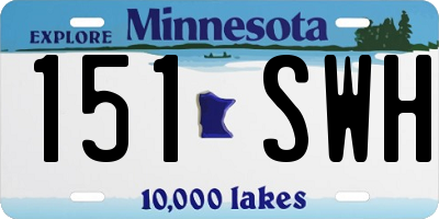 MN license plate 151SWH