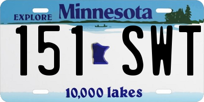 MN license plate 151SWT