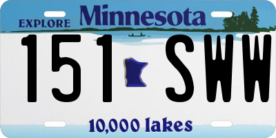 MN license plate 151SWW