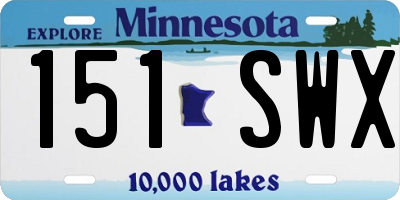 MN license plate 151SWX