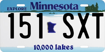 MN license plate 151SXT