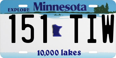 MN license plate 151TIW